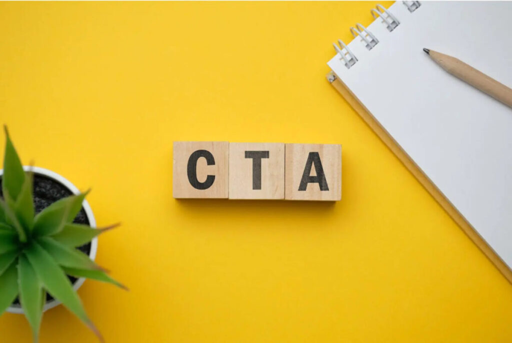 Você pode implementar o CTA usando link do site ou no e mail marketing, de forma que esteja alinhado com sua estratégia. Fonte: Canva